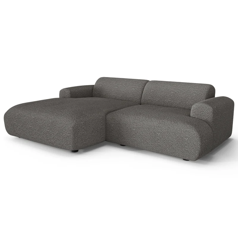 Canapé d'angle gauche MYRA Tissu bouclette