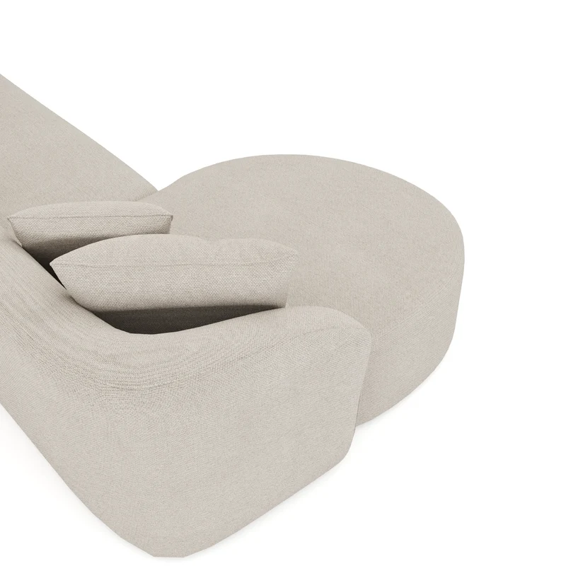 Canapé d'angle gauche EMY Tissu tramé