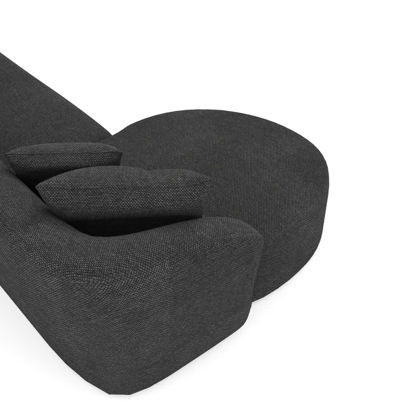 Canapé d'angle gauche EMY Tissu tramé
