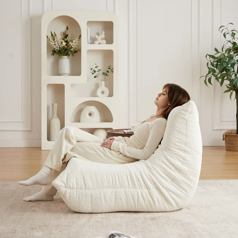 Canapé 1 places en chenille beige mousse mémoire ECHOELLE