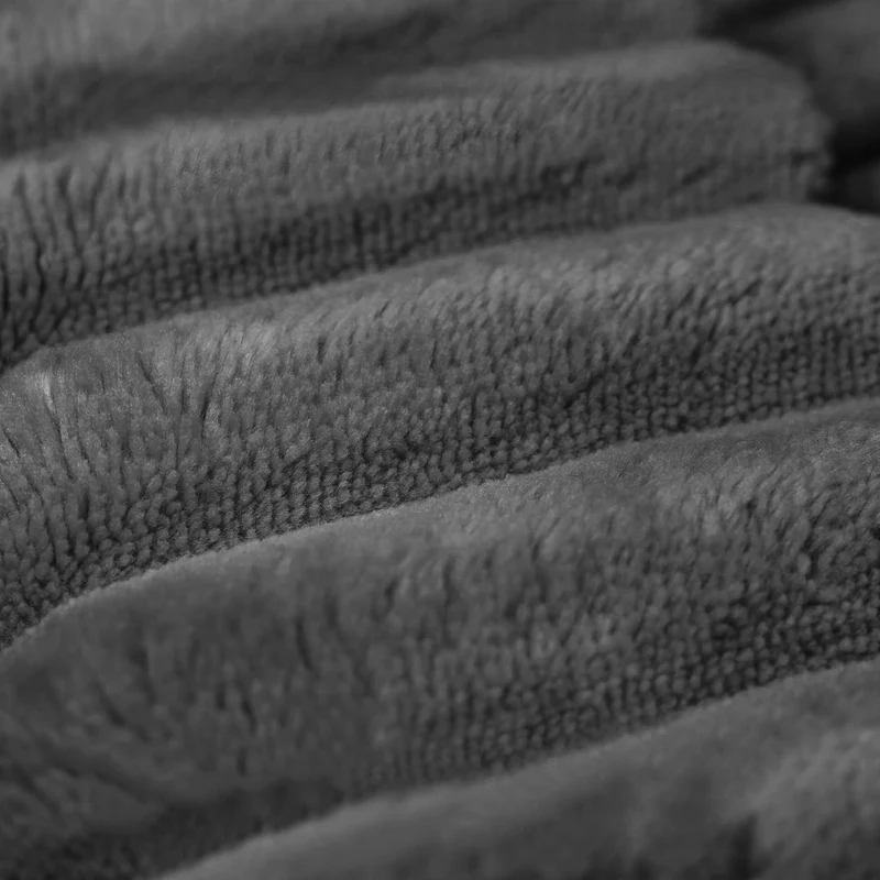 Canapé 3 places en velours côtelé gris foncé sans montage 260x90x60cm MODERNPRO