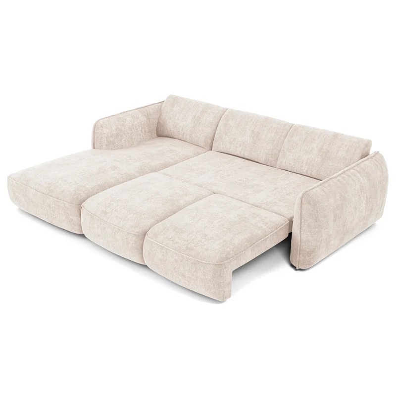Canapé d'angle gauche convertible LIVIA velours tramé