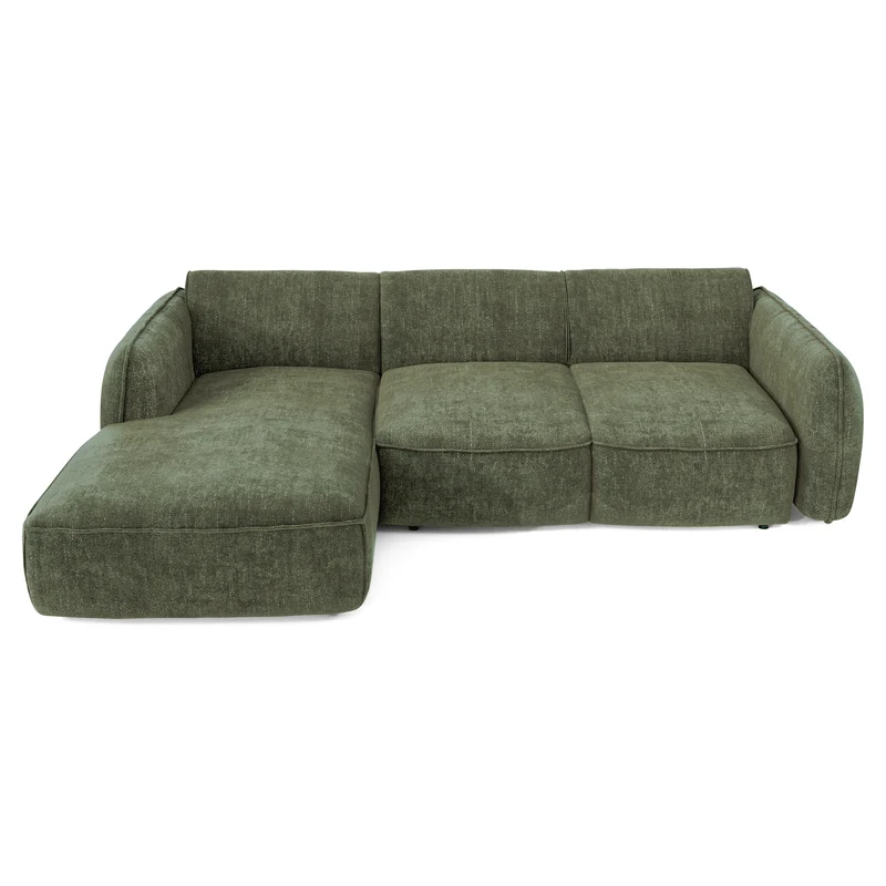 Canapé d'angle gauche convertible LIVIA velours tramé