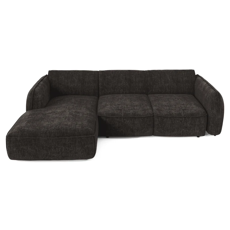 Canapé d'angle gauche convertible LIVIA velours tramé