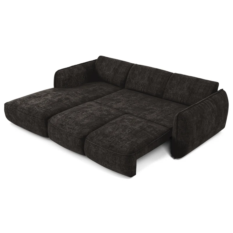 Canapé d'angle gauche convertible LIVIA velours tramé