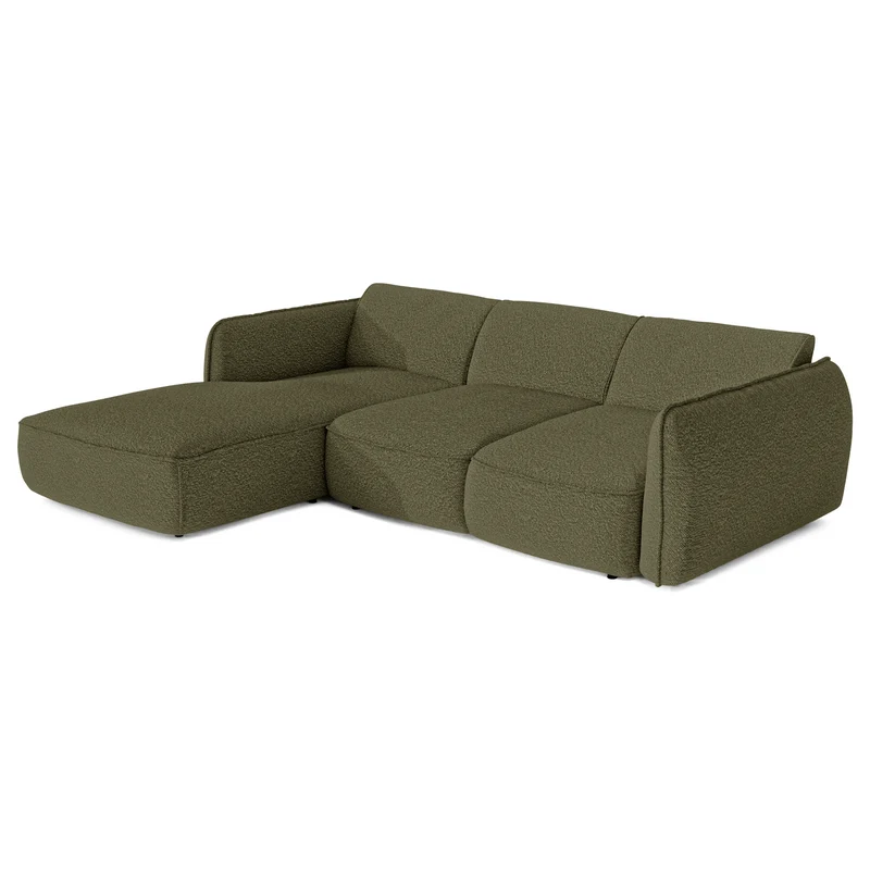 Canapé d'angle gauche convertible LIVIA tissu bouclette
