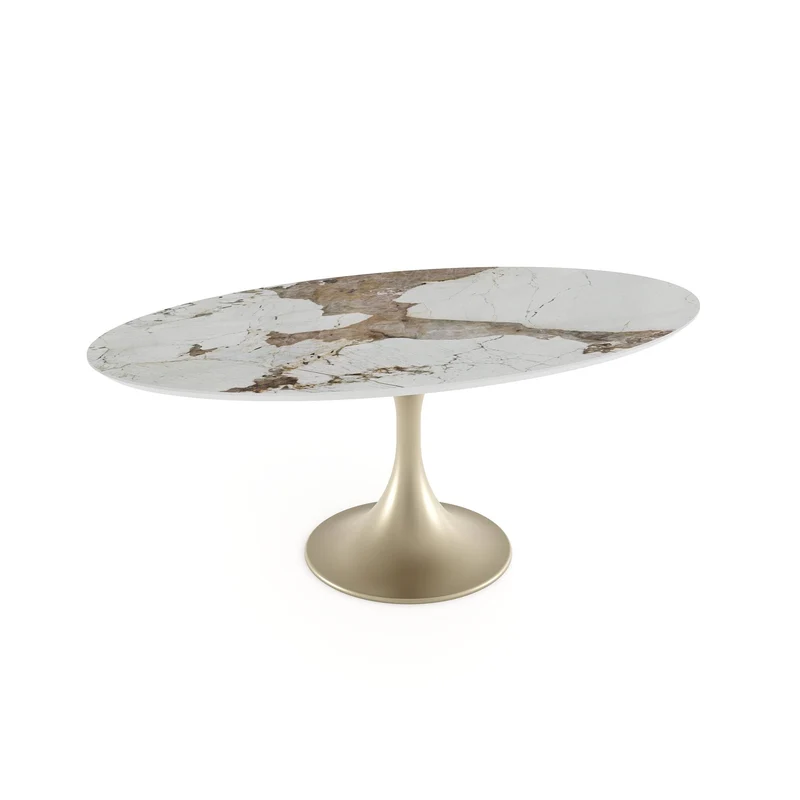 Table à manger NYMPHÉA pied doré 180cm