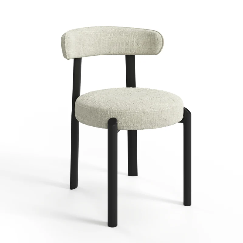 Lot de 2 chaises LINA velours tramé pieds noir