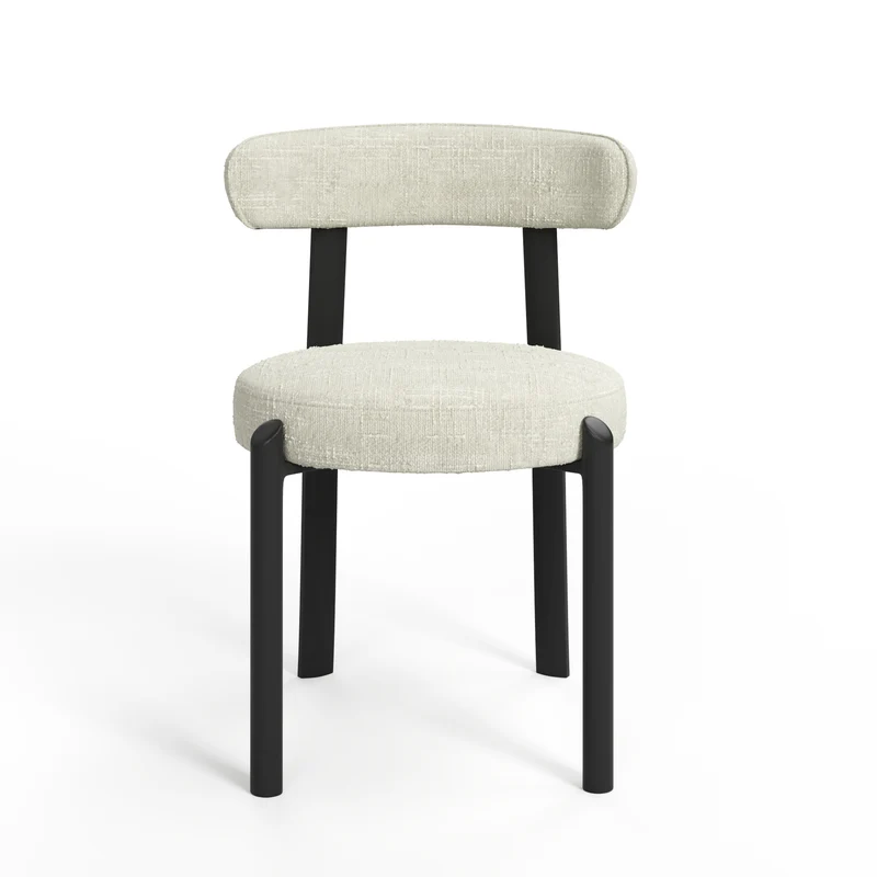 Lot de 2 chaises LINA velours tramé pieds noir