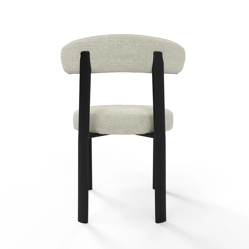 Lot de 2 chaises LINA velours tramé pieds noir