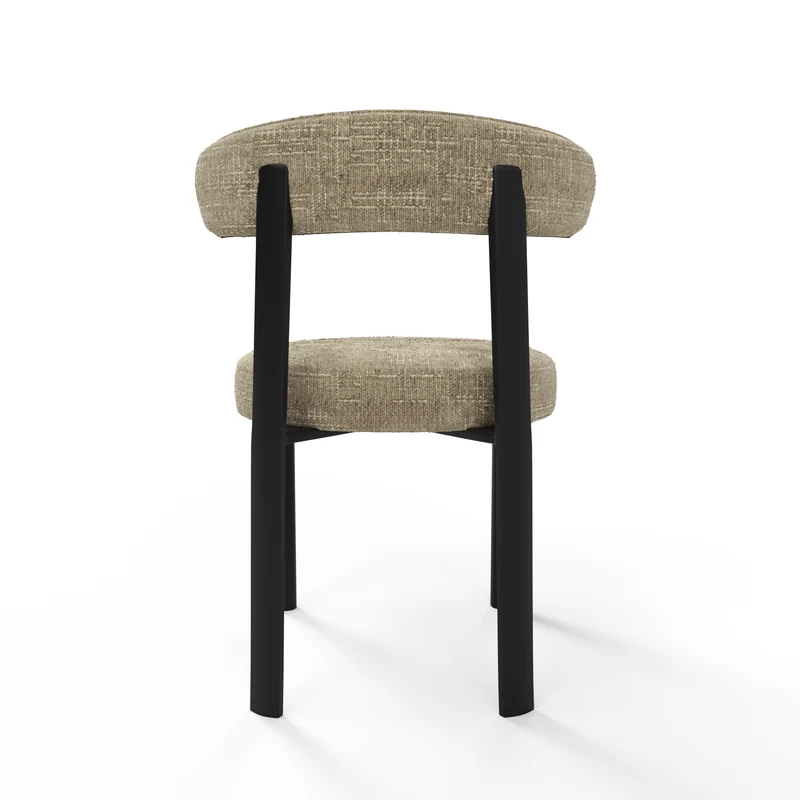 Lot de 2 chaises LINA velours tramé pieds noir