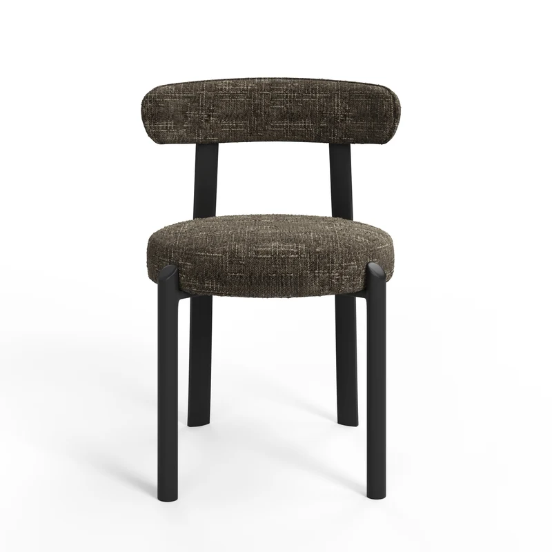Lot de 2 chaises LINA velours tramé pieds noir
