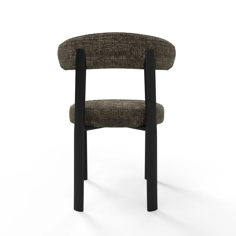 Lot de 2 chaises LINA velours tramé pieds noir