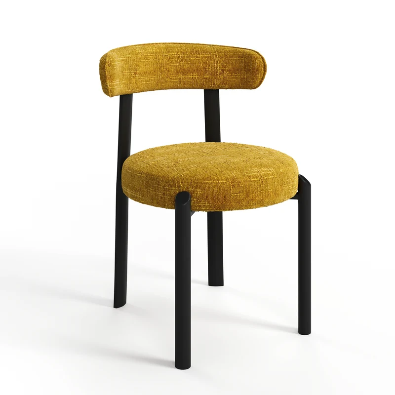 Lot de 2 chaises LINA velours tramé pieds noir