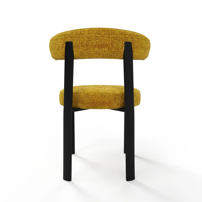 Lot de 2 chaises LINA velours tramé pieds noir