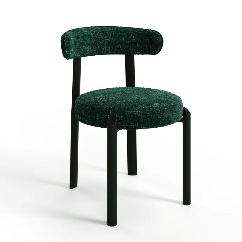 Lot de 2 chaises LINA velours tramé pieds noir