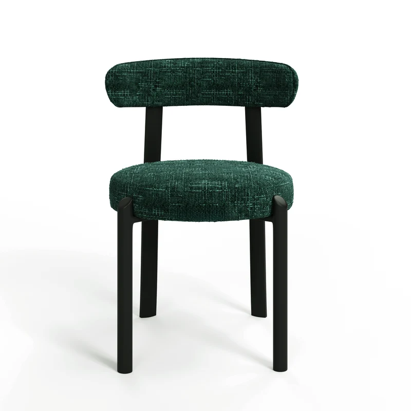 Lot de 2 chaises LINA velours tramé pieds noir