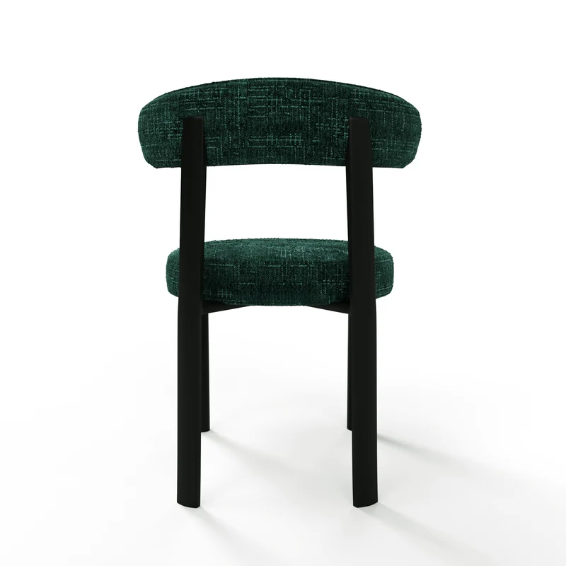 Lot de 2 chaises LINA velours tramé pieds noir