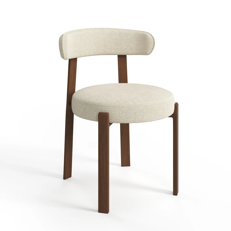 Lot de 2 chaises JUNA velours chenillé pieds noyer