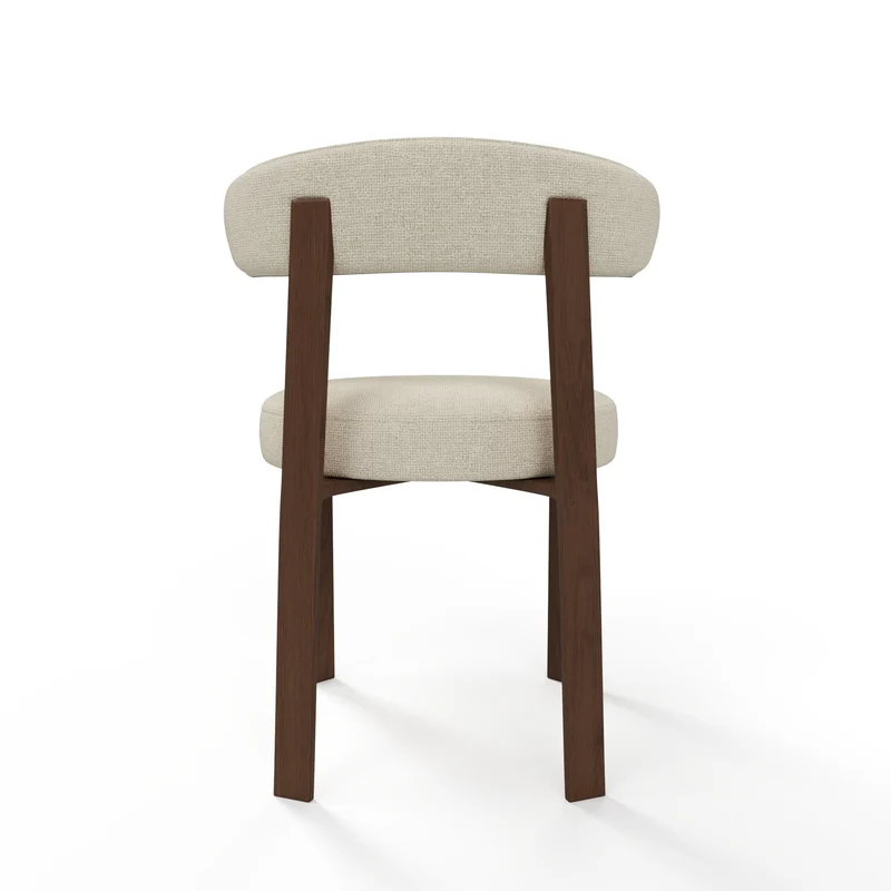 Lot de 2 chaises JUNA velours chenillé pieds noyer