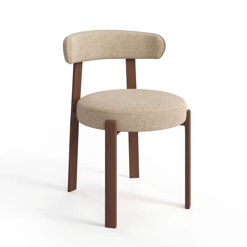 Lot de 2 chaises JUNA velours chenillé pieds noyer