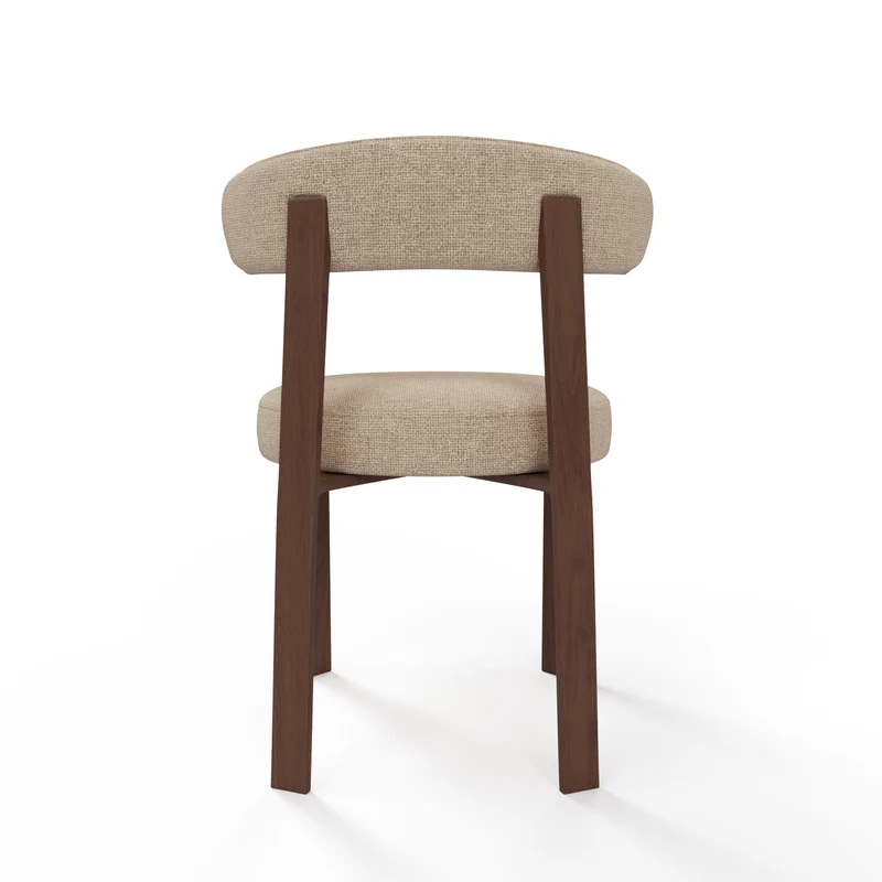 Lot de 2 chaises JUNA velours chenillé pieds noyer