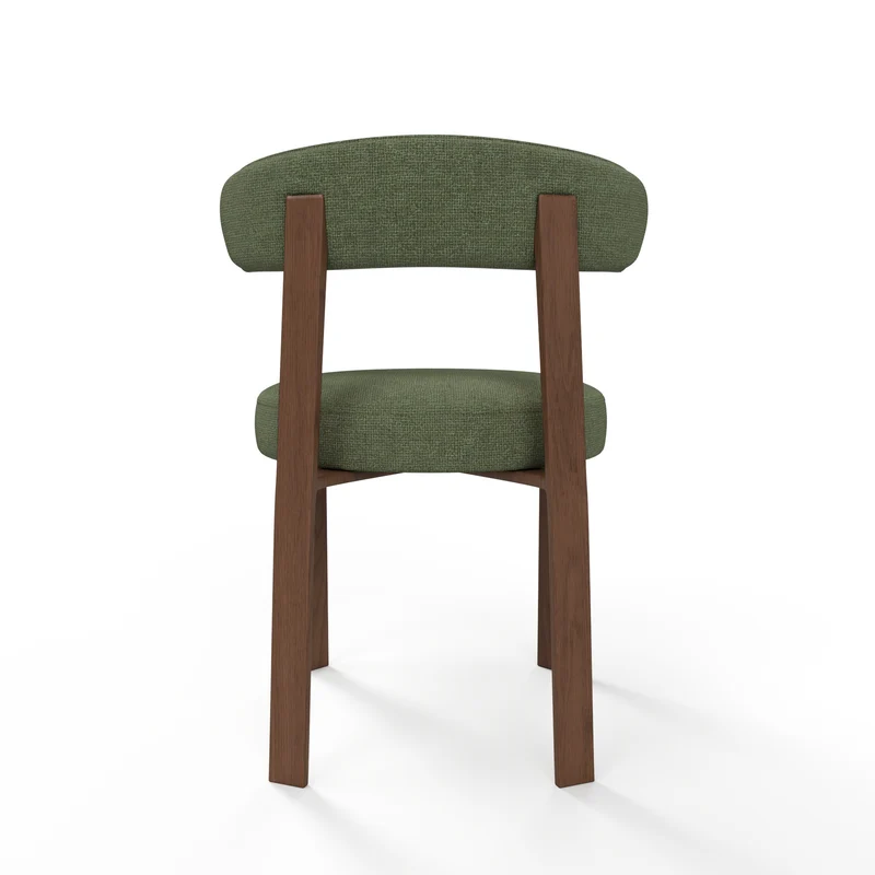 Lot de 2 chaises JUNA velours chenillé pieds noyer