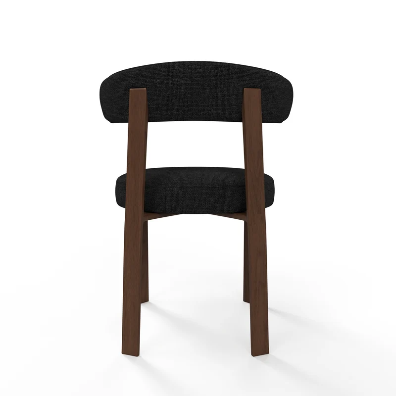 Lot de 2 chaises JUNA velours chenillé pieds noyer