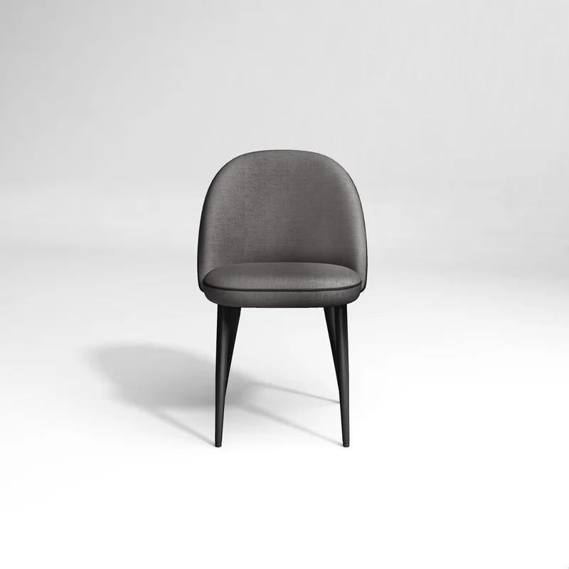 Lot de 2 Chaises Kent Tissus passepoil Pieds Noirs mat
