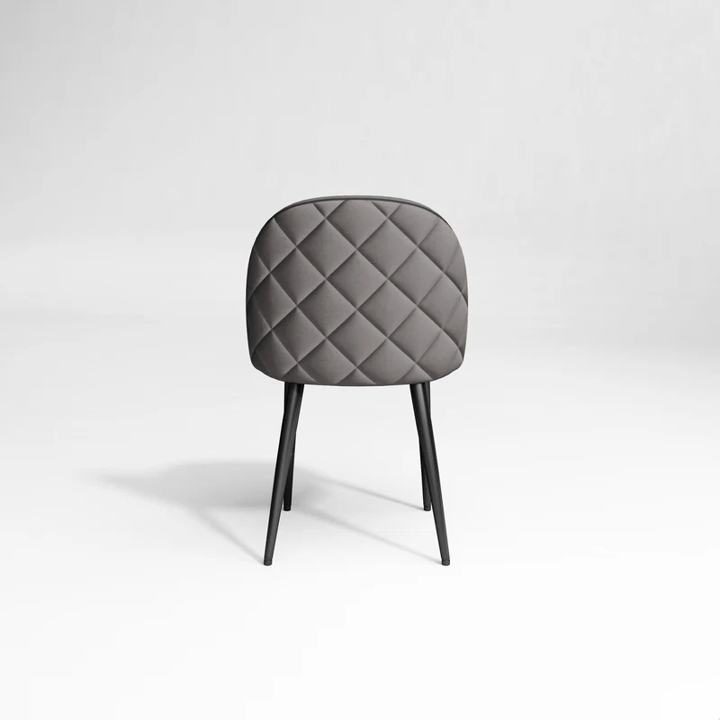 Lot de 2 Chaises Kent Tissus passepoil Pieds Noirs mat