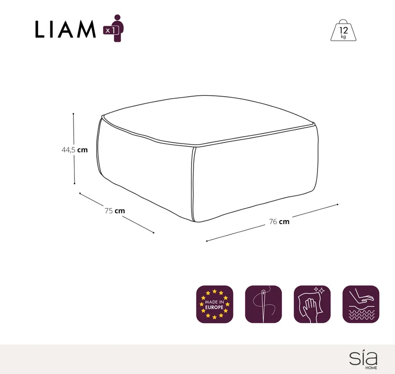 Pouf LIAM tissu bouclette