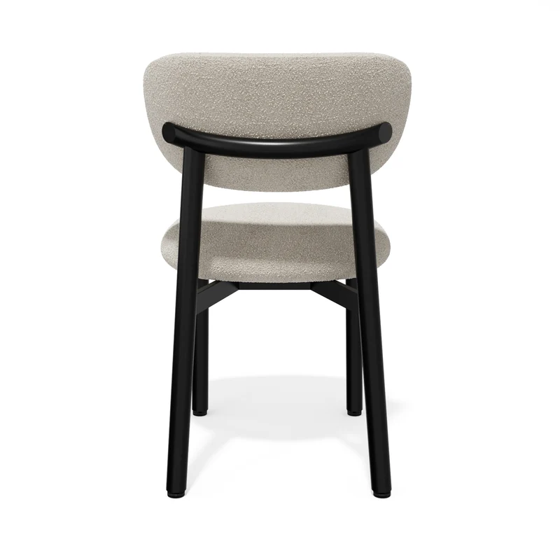 Lot de 2 chaises LUMI tissu bouclette pieds noirs