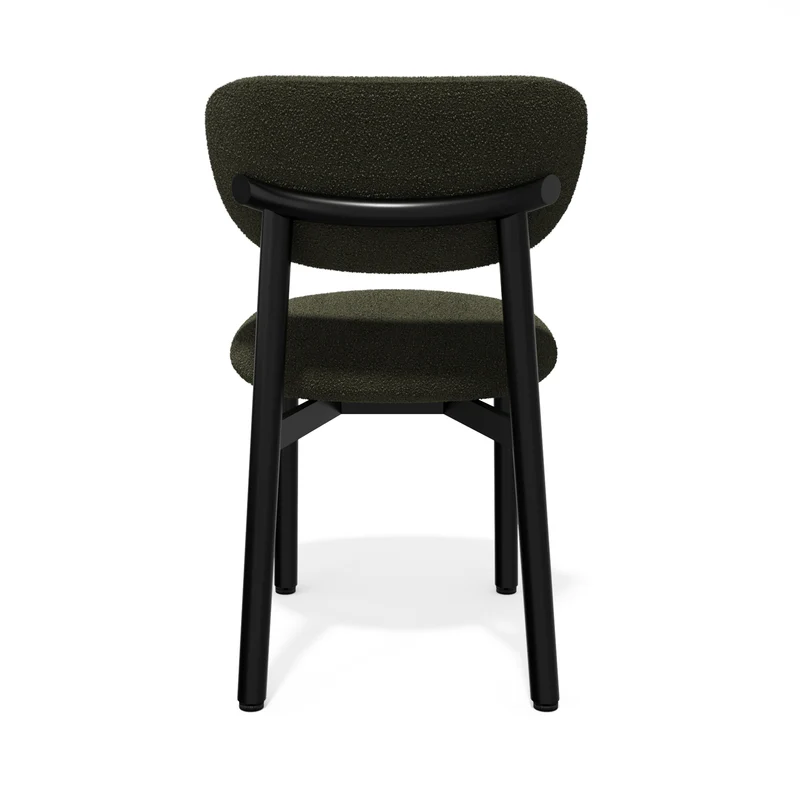 Lot de 2 chaises LUMI tissu bouclette pieds noirs