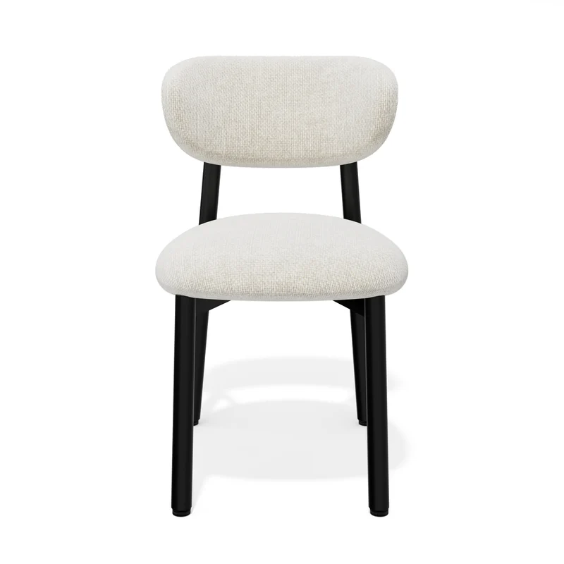 Lot de 2 chaises LUMI velours chenillé pieds noirs