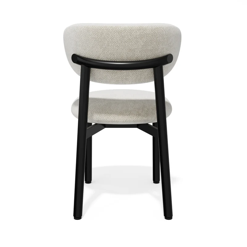 Lot de 2 chaises LUMI velours chenillé pieds noirs