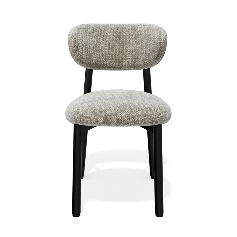 Lot de 2 chaises LUMI velours chenillé pieds noirs