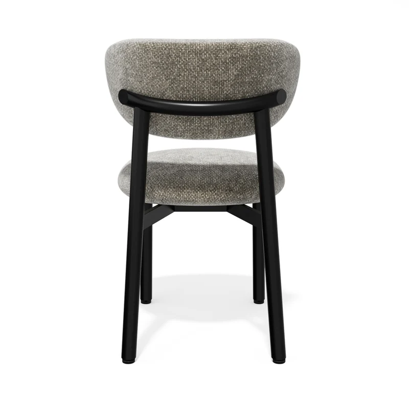 Lot de 2 chaises LUMI velours chenillé pieds noirs