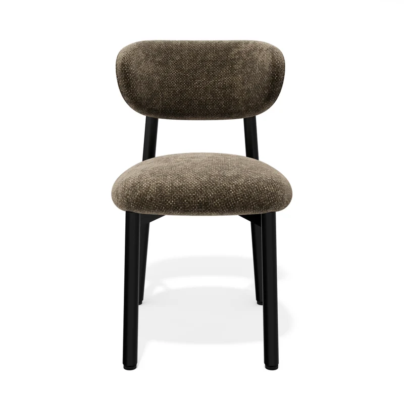 Lot de 2 chaises LUMI velours chenillé pieds noirs