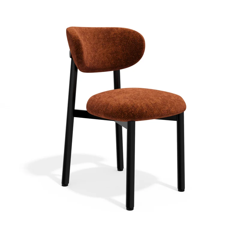 Lot de 2 chaises LUMI velours chenillé pieds noirs
