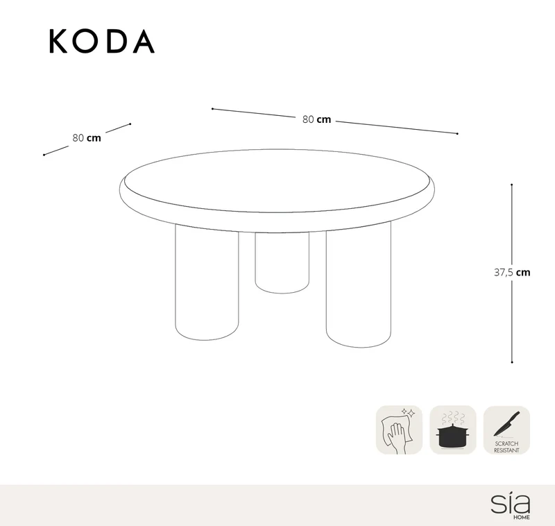 Table basse microciment KODA 80cm