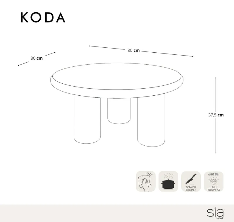 Table basse laquée KODA 80cm