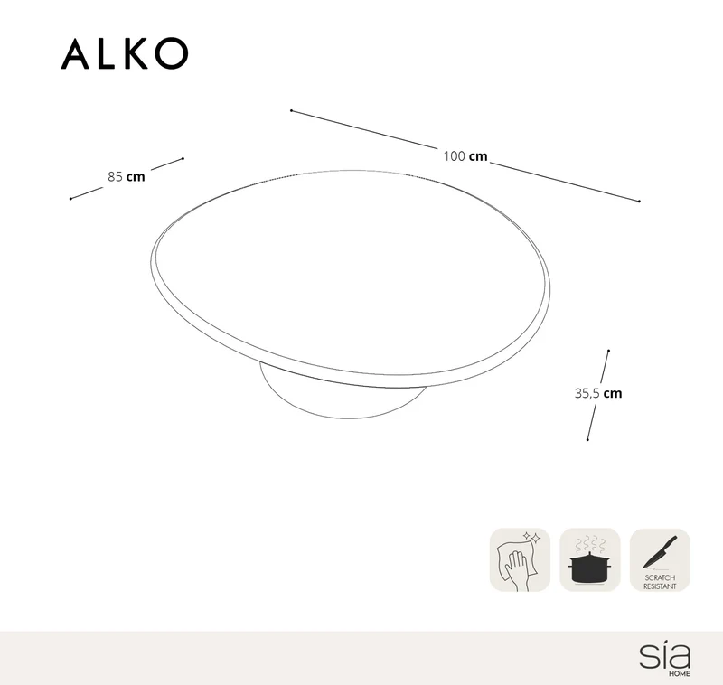 Table basse microciment ALKO 100cm