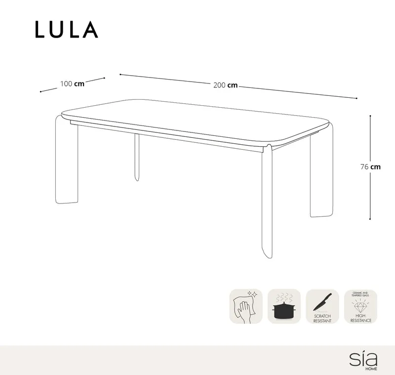 Table à manger laquée LULA 200cm