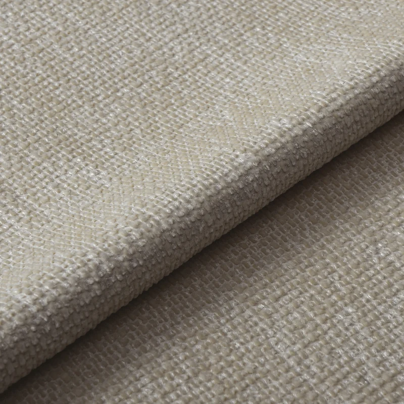 Ensemble canapé 4 places et pouf BARI velours chenillé beige
