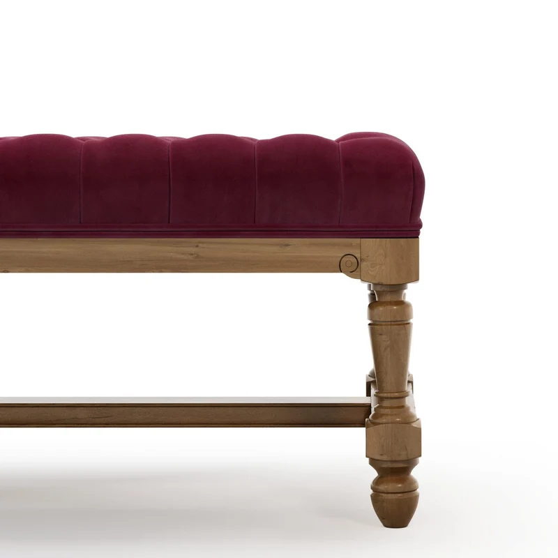 Ecouen Banc capitonné patine Brienne Petit Modèle