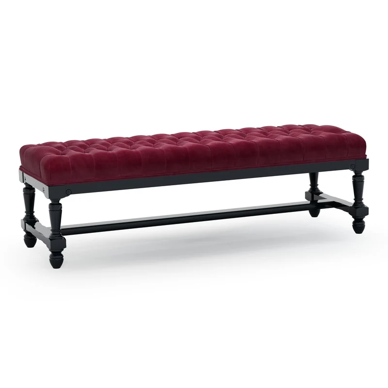 Ecouen Banc capitonné patine Ebène Grand Modèle