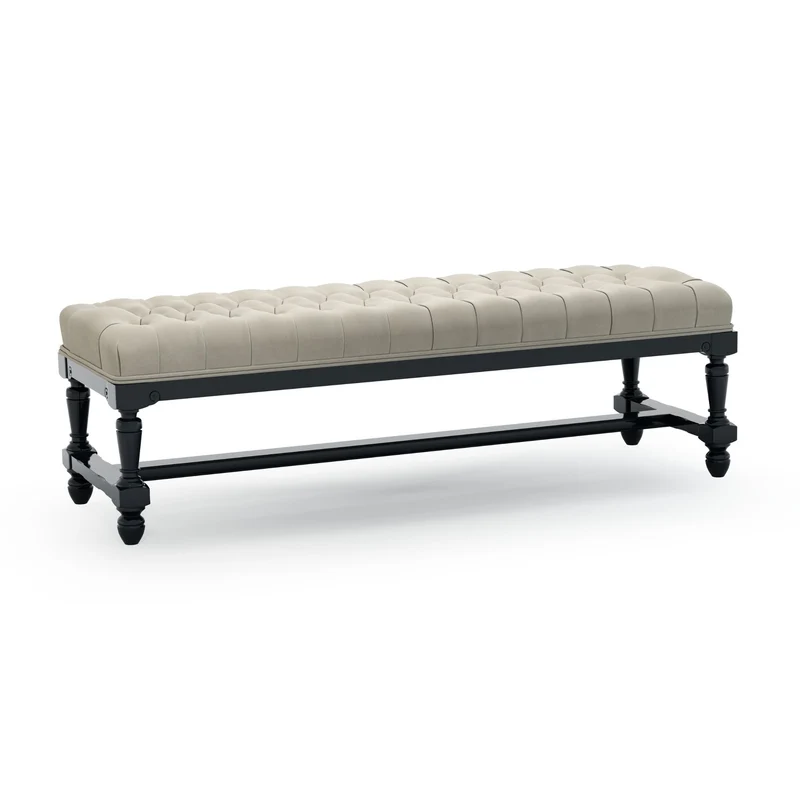 Ecouen Banc capitonné patine Ebène Grand Modèle