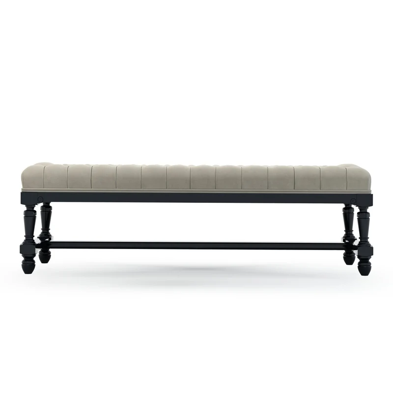Ecouen Banc capitonné patine Ebène Grand Modèle