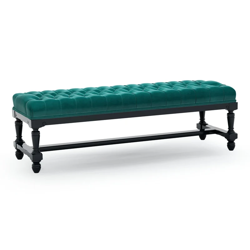 Ecouen Banc capitonné patine Ebène Grand Modèle
