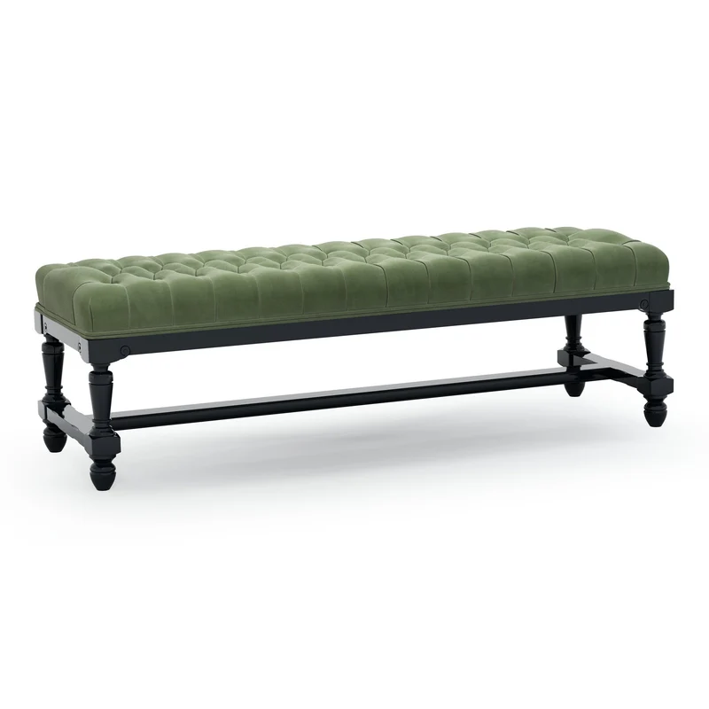 Ecouen Banc capitonné patine Ebène Grand Modèle